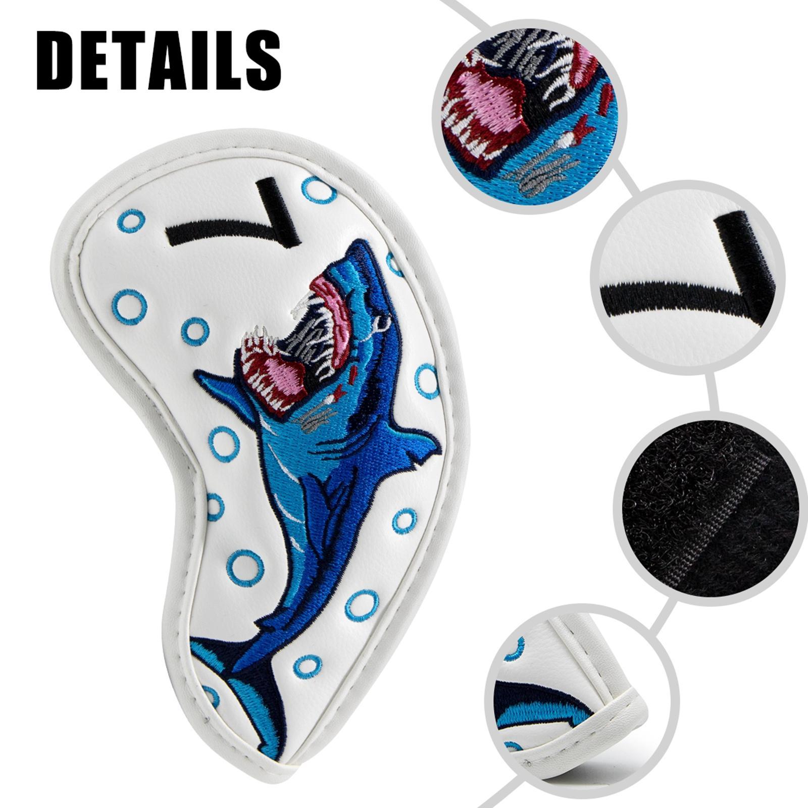 Golf Iron Head Covers PU Leather 9pcs Set Golf Club Protector
