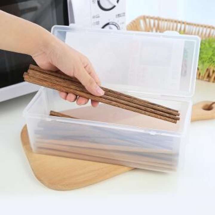 Combo hộp đựng đũa thìa cất gọn có nắp khóa an toàn Sanada 1.6L nội địa Nhật Bản (Made in Japan)