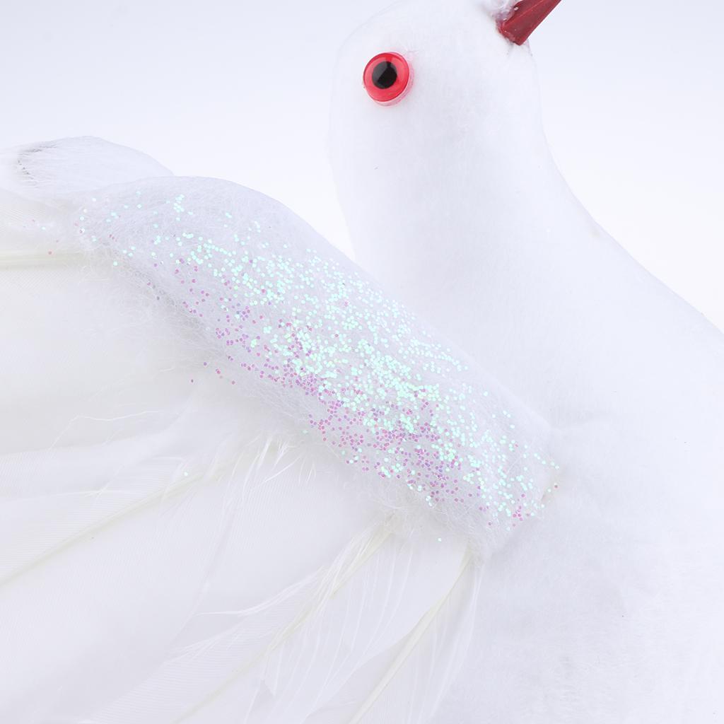 2 Xwhite Nhân Tạo Bọt Chim Bay Pigeon Chim Bồ Câu Nhà Vật Trang Trí
