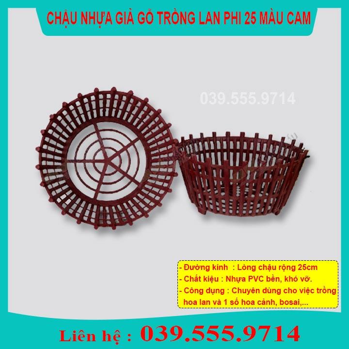 Combo 10 Chậu Nhựa Màu Cam Trồng Lan Phi 25 - Chậu Trồng Cây Có Lan Phụ