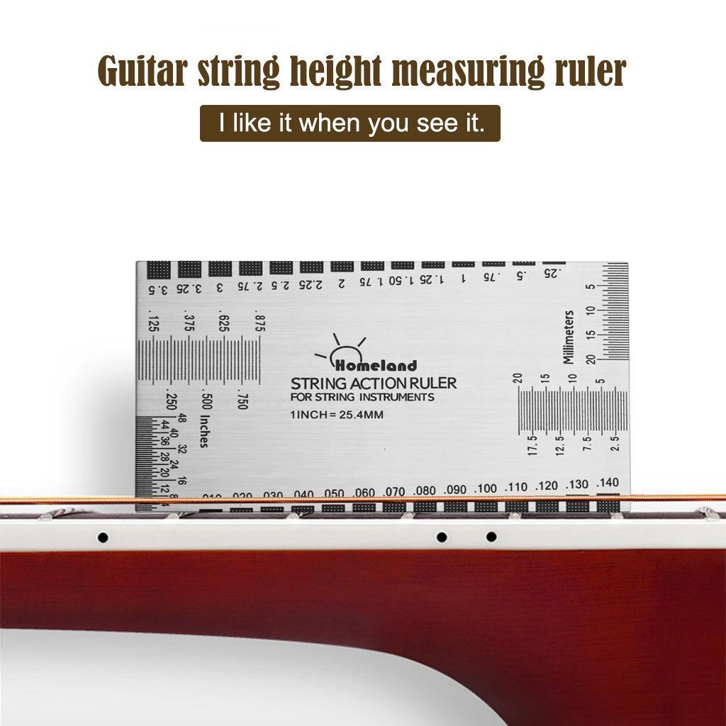 Accurate Electric Guitar Stainless Steel String Action Ruler /Metric