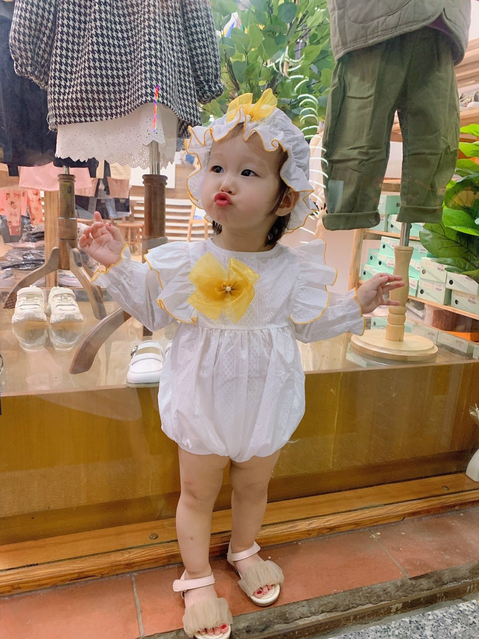 Bodysuit Nơ Handmade Bé Gái 3 Đến 12kg, Áo Liền Quần Bé Gái Chất Thô Nhật