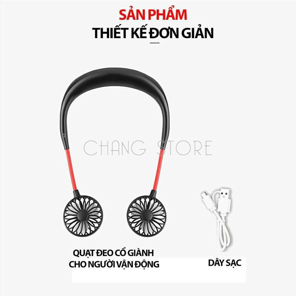 Quạt Mini Đeo Cổ Cao Cấp Cổng USB Dễ Vận Hành, Dễ Điều Khiển Siêu Tiện Lợi