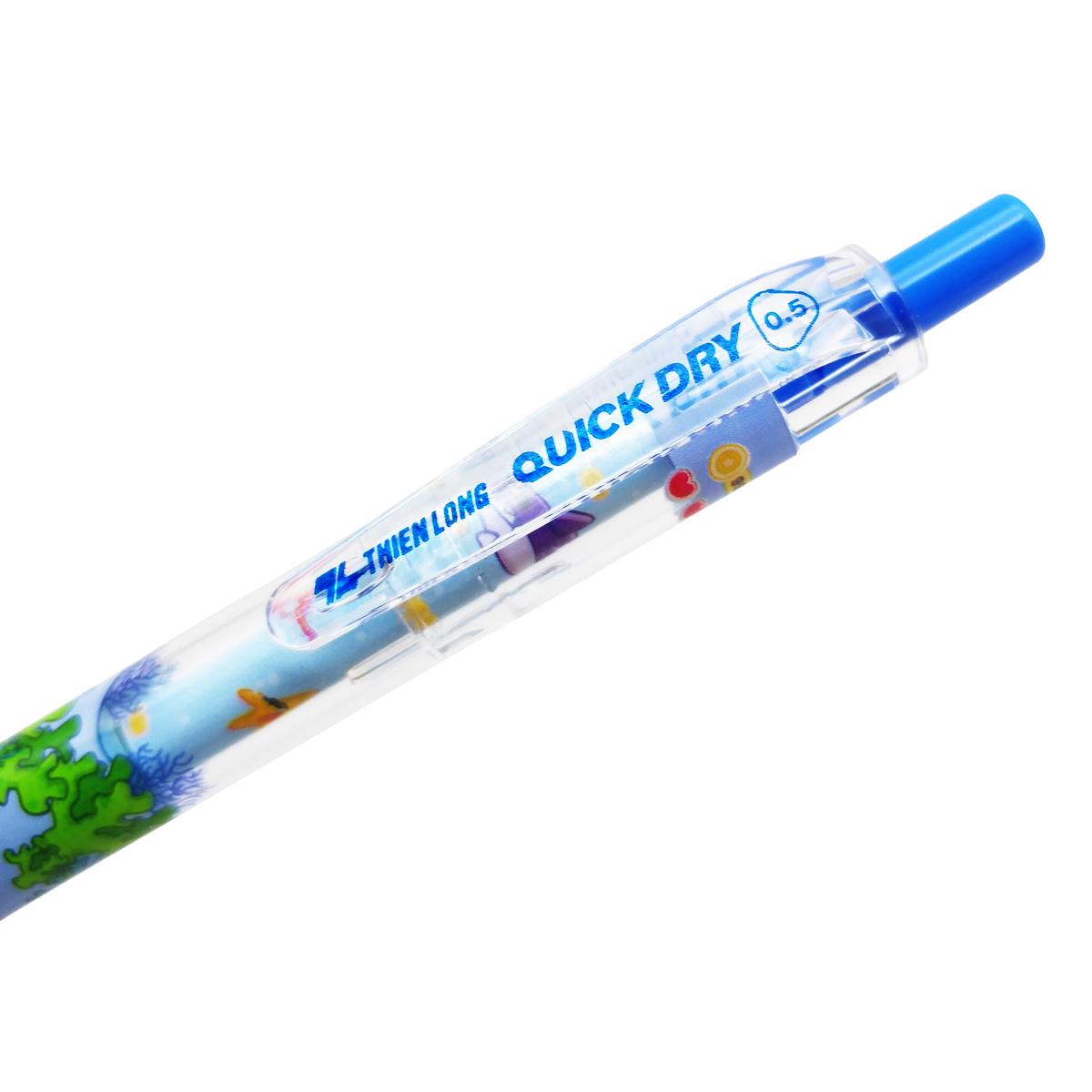 Bút Gel Quick Dry 0.5 mm - Thiên Long GEL-057 - Mực Xanh