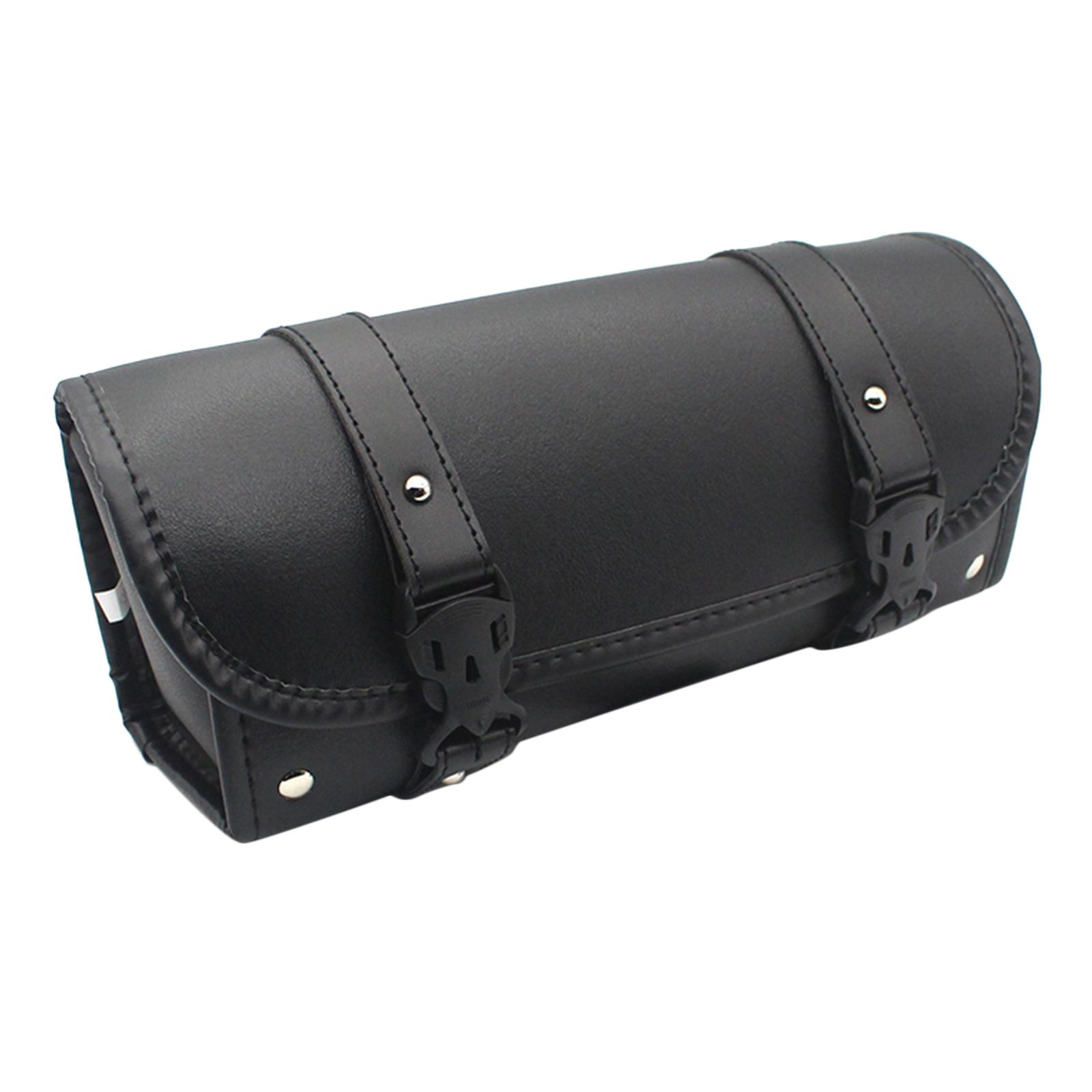 PU Leather Motorcycle/Motorbike Saddle Bag Tool Roll Storage Pouch