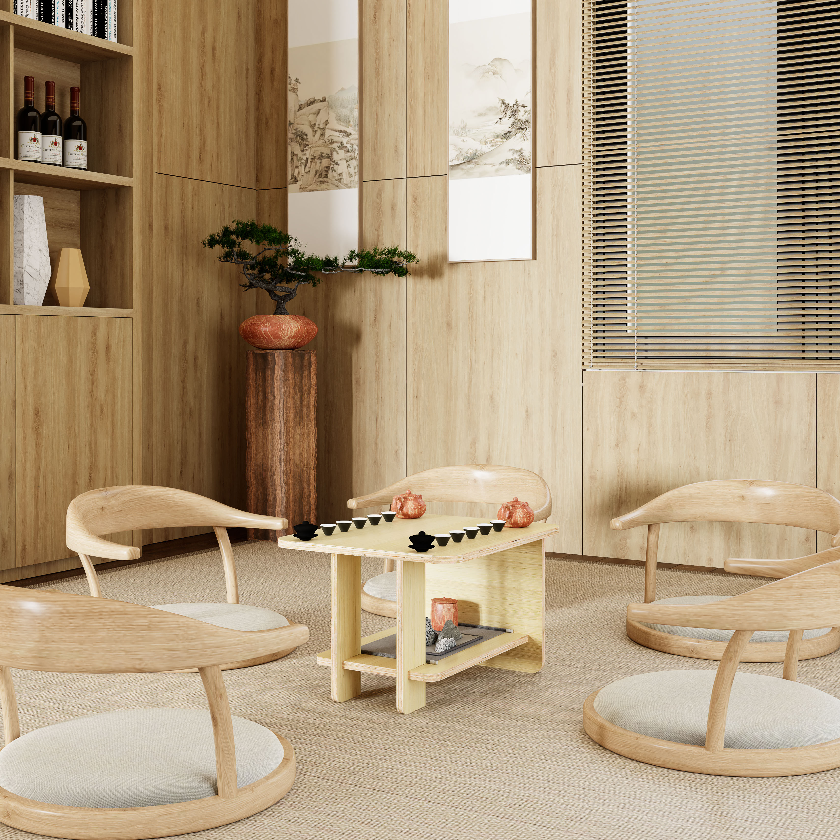 HAPPY FURNITURE , Gỗ tự nhiên , Bàn trà gỗ Plywood - AIDAN , BAN_107 , 60cm x 50cm x 38cm DxRxC