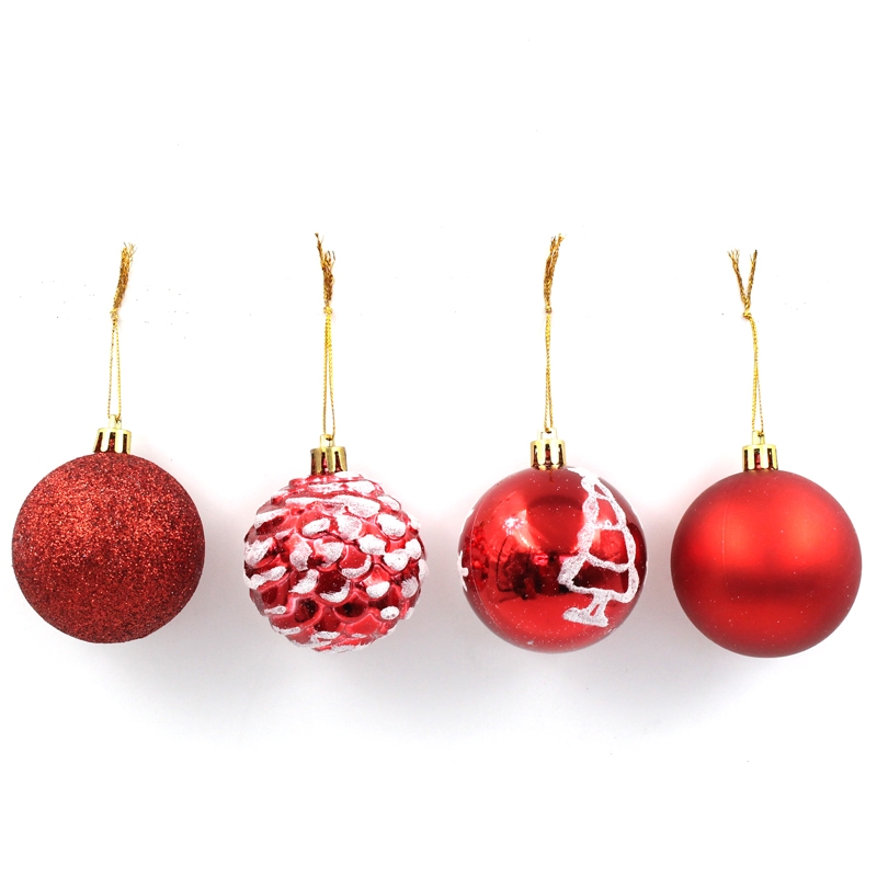 Hộp 30 Trái Châu Trang Trí Noel - Mẫu 1 - Màu Đỏ