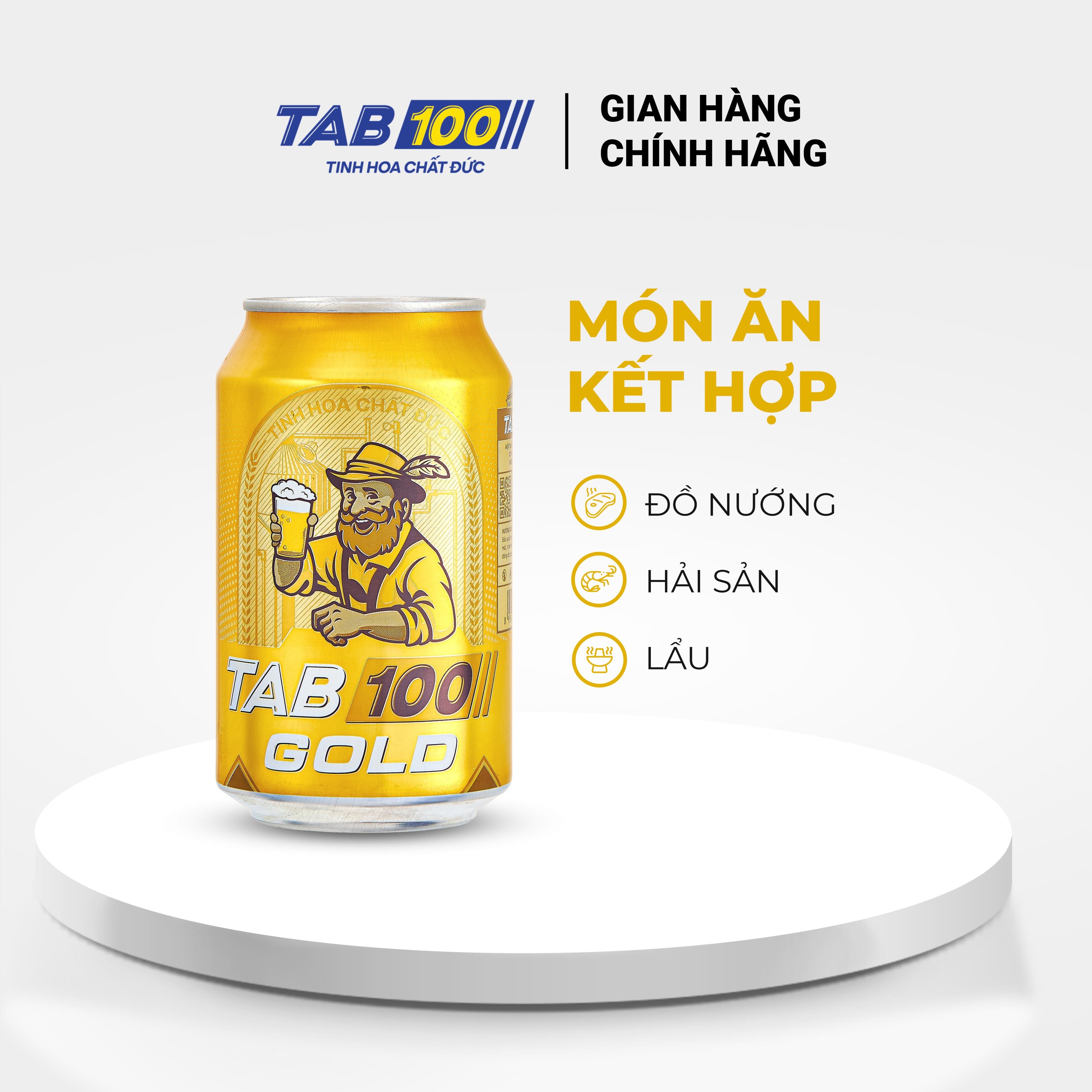 Bia lon TAB 100 GOLD thùng 24 lon (330ml/lon)