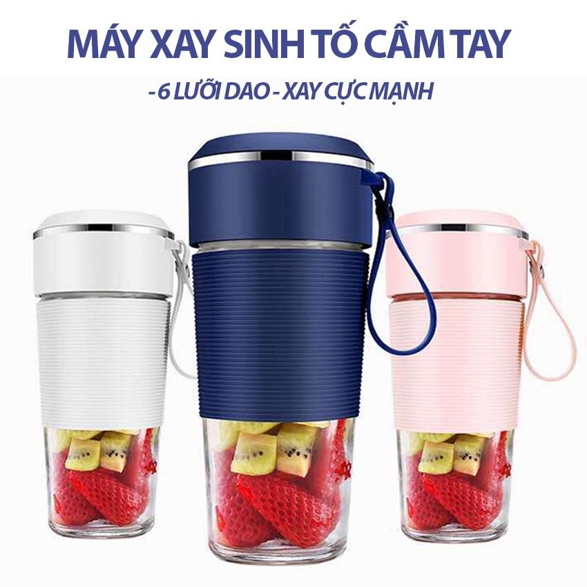 Máy Xay Sinh Tố Cầm Tay Mini. Máy Xay Trái Cây Đa Năng 6 lưỡi.