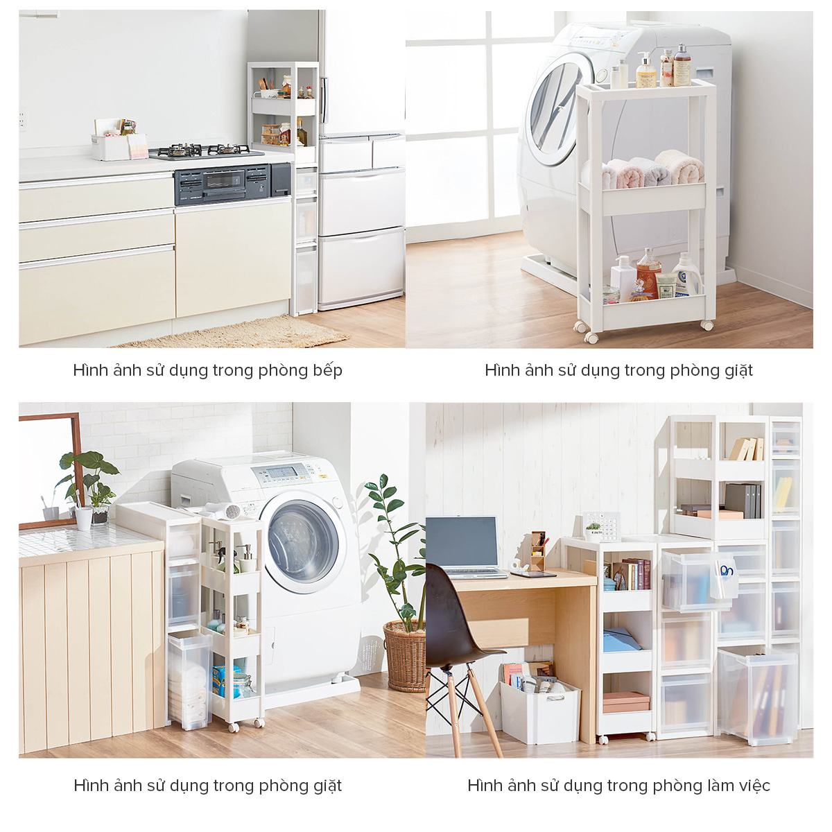 TENMA Kệ Nhựa Đựng Đồ Đa Năng 3 Tầng Wagon JAPAN QUALITY , Có Bánh Xe, Dễ Tháo Lắp, ASP45