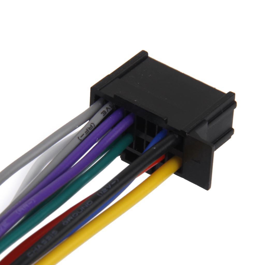 2x 16-Pin Wire Harness Cable 6.3'' Car Stereo Audio Power Plug Connector