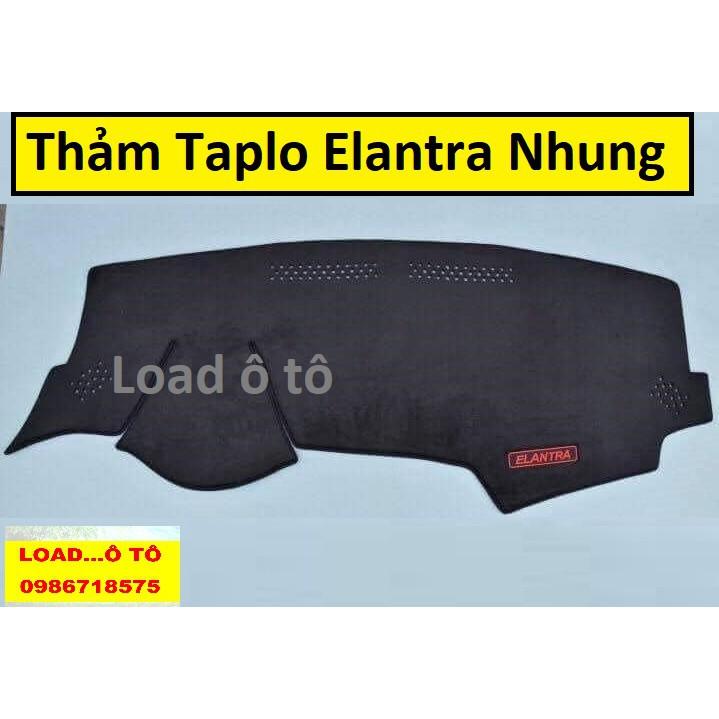 Thảm Taplo Chống Nắng Xe Huyndai Elantra 2022-2018 Mẫu Da Carbon, Nhung Lông Cừu Cao Cấp