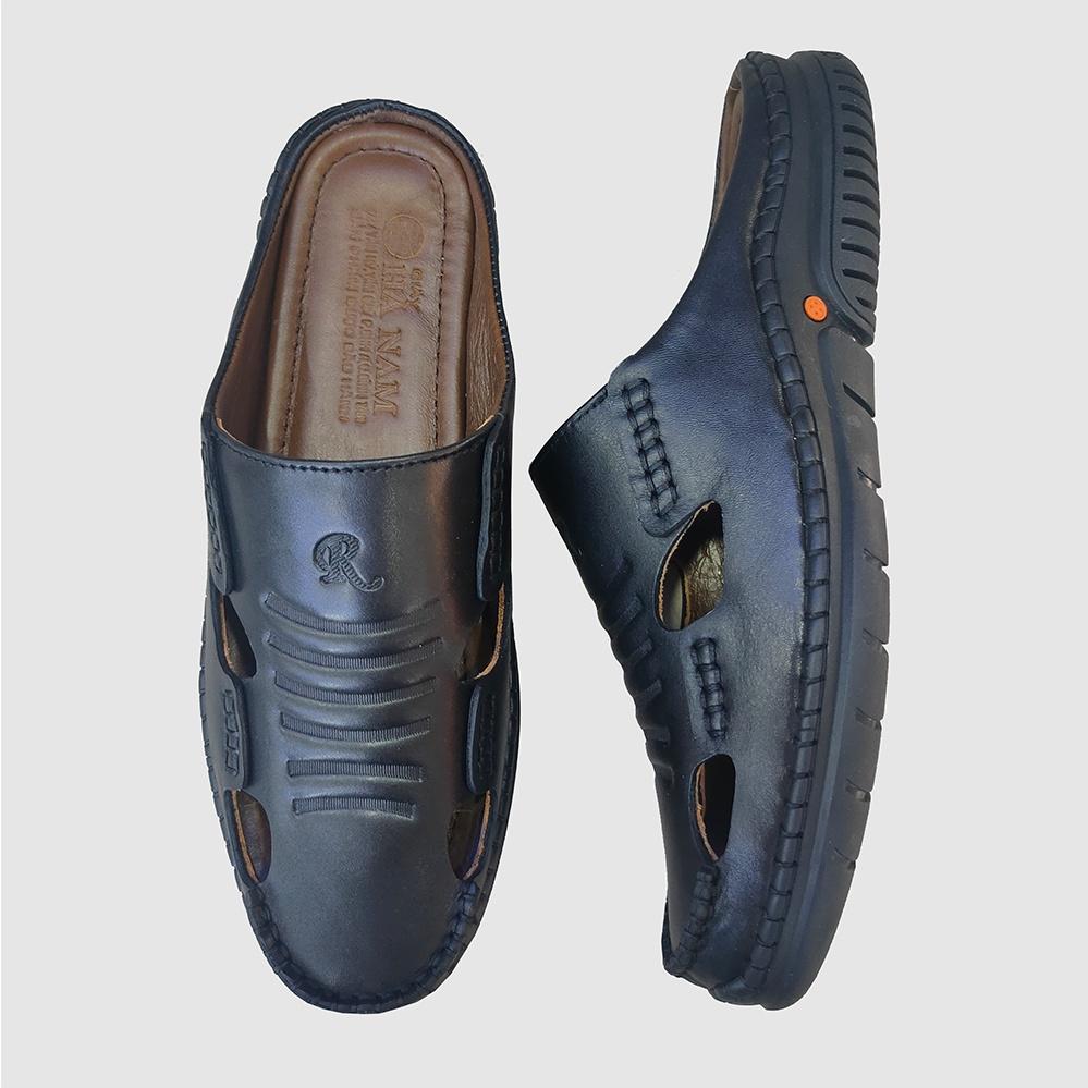 Dép Bít Mũi Nam Da Bò Thật TiTi ĐÔ Cao Cấp GSB20117d