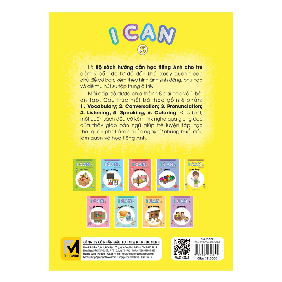 I Can My body - sách học tiếng Anh cho trẻ mầm non