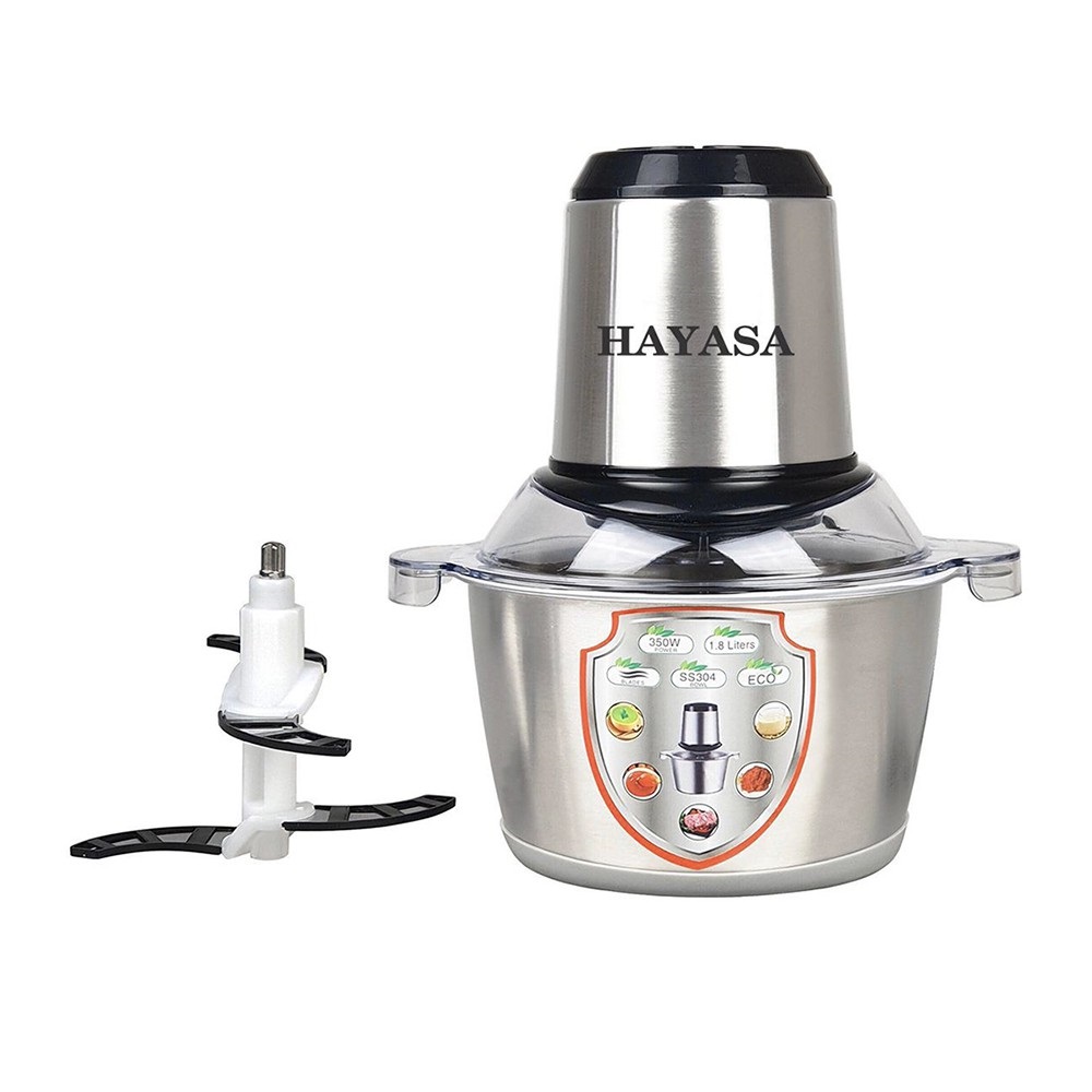 Máy xay thịt 350W Hayasa HA-386 cối inox 304 dung tích 1.8L, 2 tầng dao 4 lưỡi xay-Hàng chính hãng