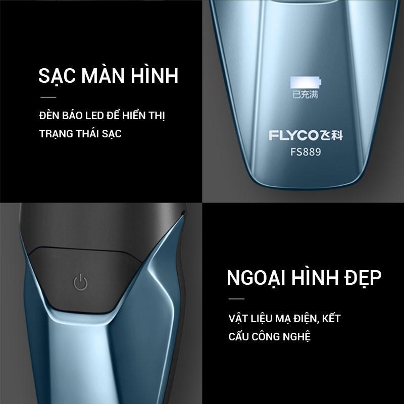 Máy Cạo Râu Nam Lưỡi Dao 2 Đầu I Bảo Hành 36 Tháng Flyco FS889 Tông Đơ Cắt Tóc máy cạo râu dao cạo