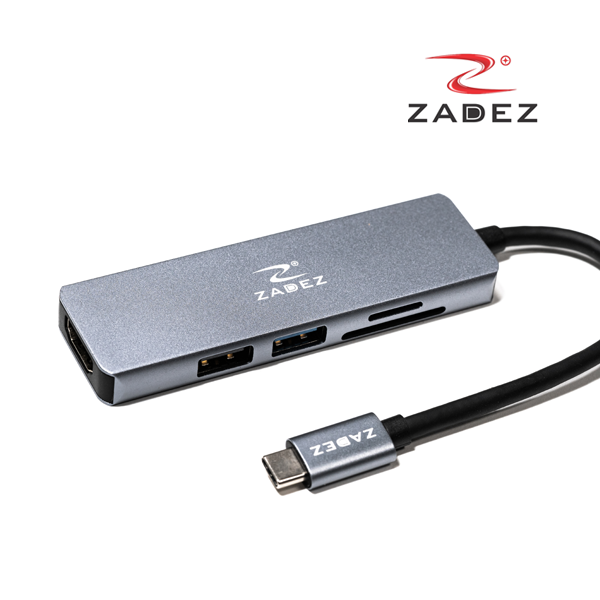 Hub Type C to HDMI 4K 30Hz/ USB 3.0/ MicroSD/ SD/ USB 2.0 (5 in 1) ZADEZ ZAH515 - Hàng Chính Hãng