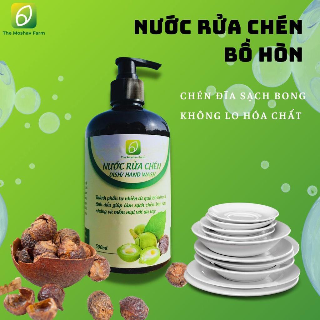 Nước rửa chén rửa tay Moshav Farm - Chiết xuất từ bồ hòn và tinh dầu