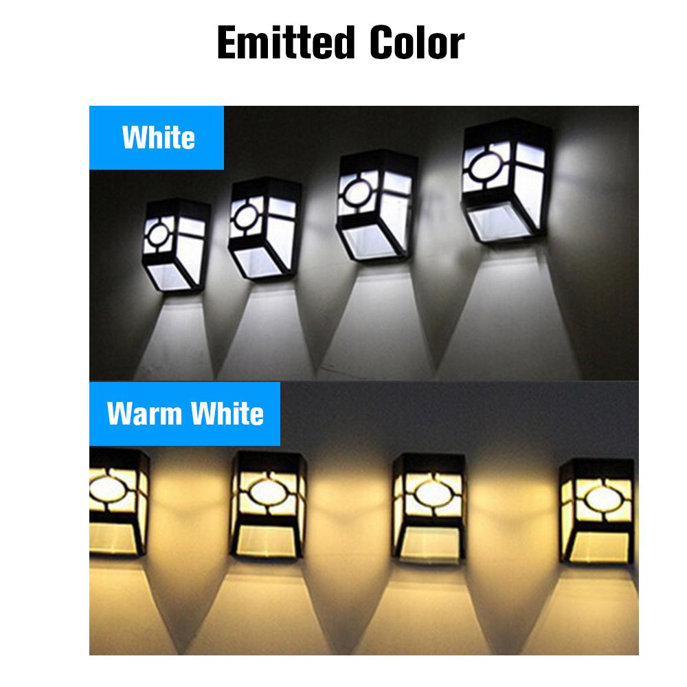 Solar Powered LED Light Wall Lamp 2 LEDs Solar Energy Light Sensor Wall Night Lights Energy Saving Outdoor Waterproof for Home Garden Yard Stairway Fence Patio Wall Pathway Lamps