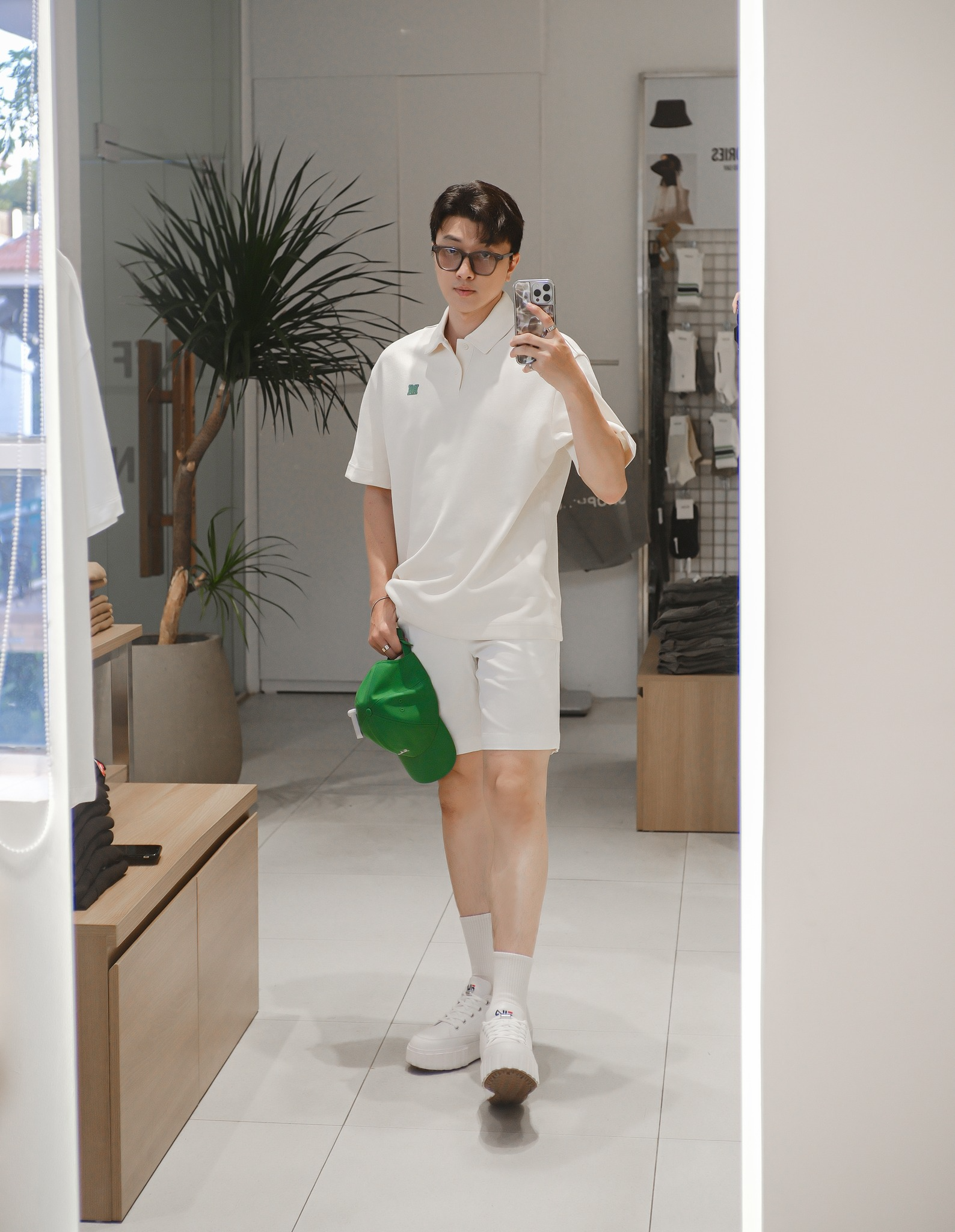 Áo polo nam phối patch Form Loose - RT 10S25POL020 | ROUTINE CÀ MAU