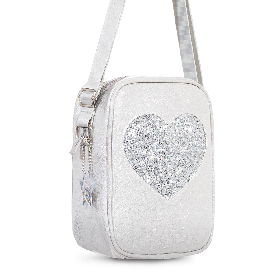 Túi đeo chéo thời trang SPARKLE-Si Xám CLEVERHIPPO HEART/CRH2101/SILVER/SPARKLE20