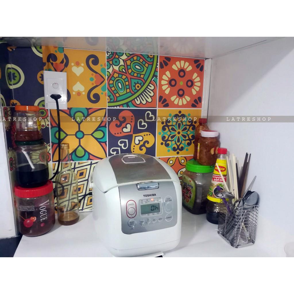 Decal gạch bông dán tường, dán kính nhà tắm chống nước - M1 Bohemieng