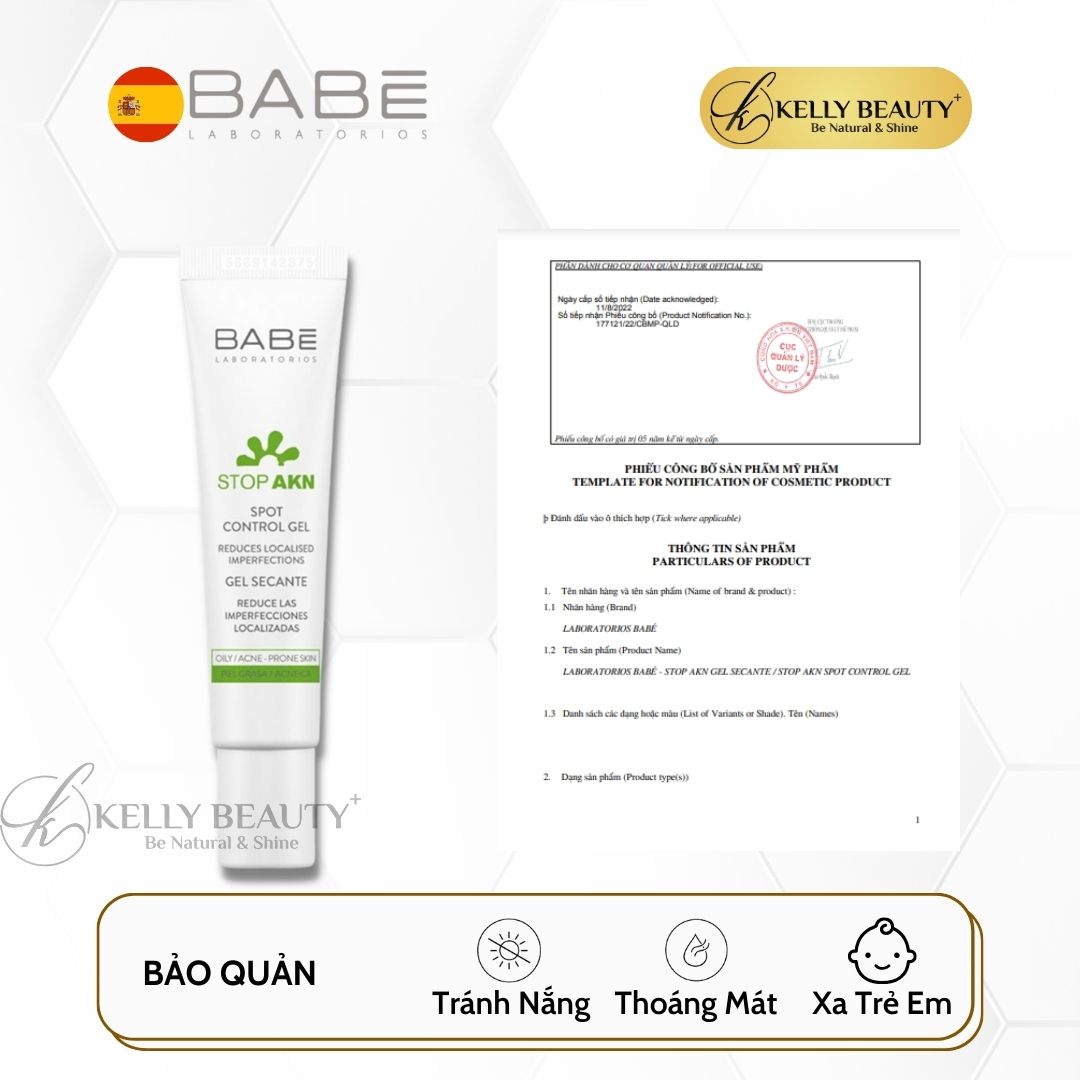Chấm Mụn BABE Spot Control Gel - Giảm Viêm, Khô Cồi, Đẩy Nhân Mụn | Kelly Beauty