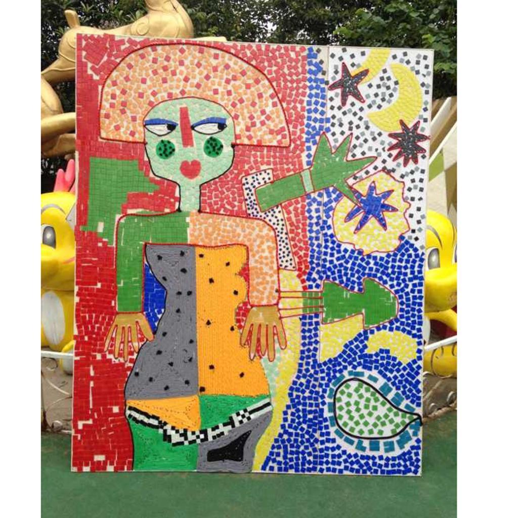 500 Pieces Mosaic Tiles, Glass,1x1cm Square Shapes DIY Crafts Supplies for Plates Picture Frames Flower Pot Handmade Jewelry Home Decor