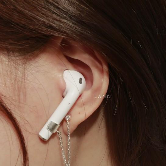 Khuyên dot dây xích nối kẹp Airpod S925 LANN