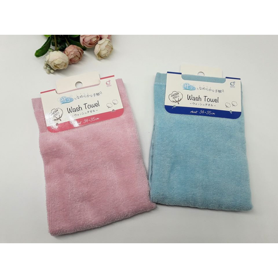 Khăn mặt mềm mịn 100% cotton màu hồng nội địa Nhật Bản