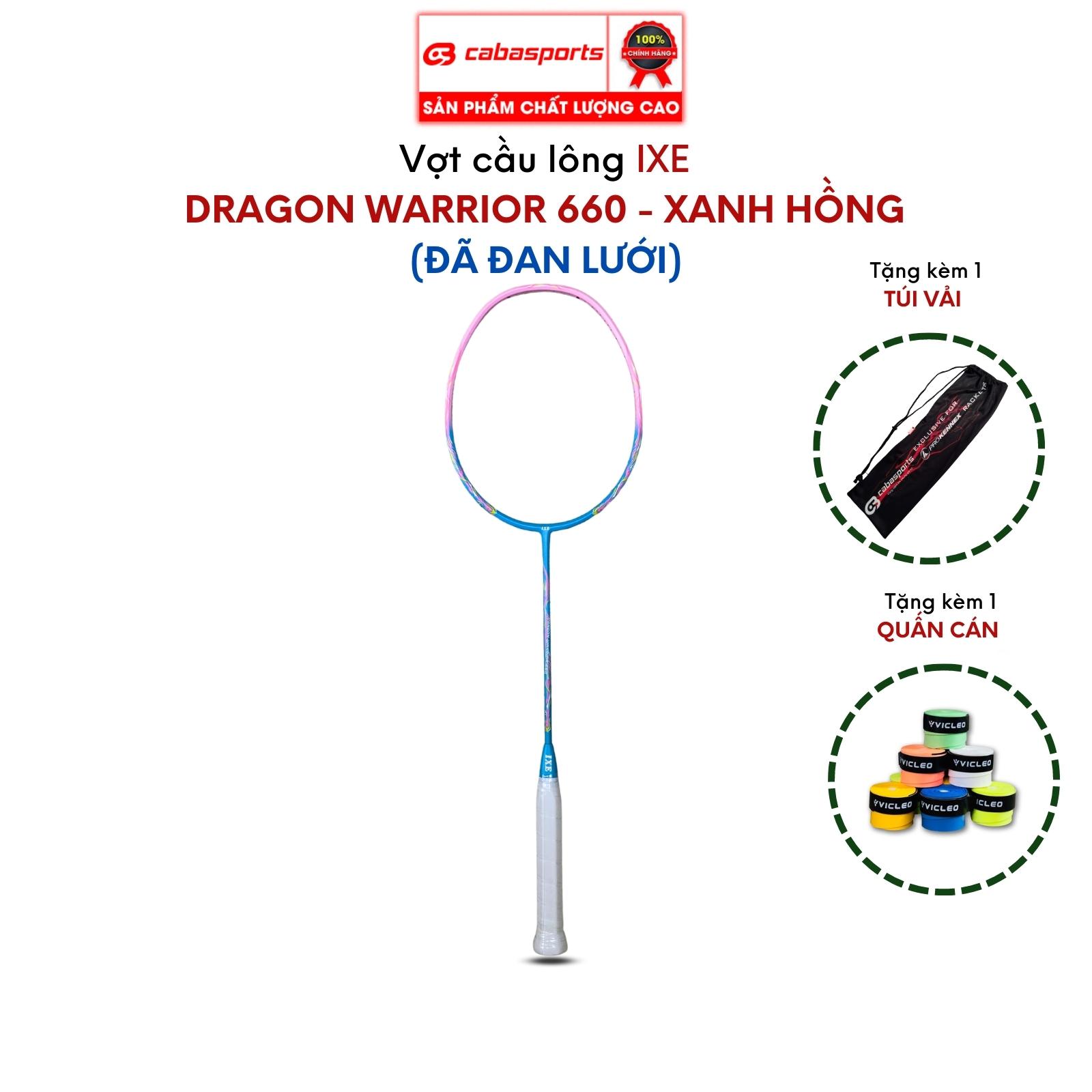 Vợt cầu lông đơn đã đan lưới IXE Dragon Warrior 660 siêu nhẹ giá rẻ, vợt cầu lông carbon chất lượng Bảo hành 3 tháng