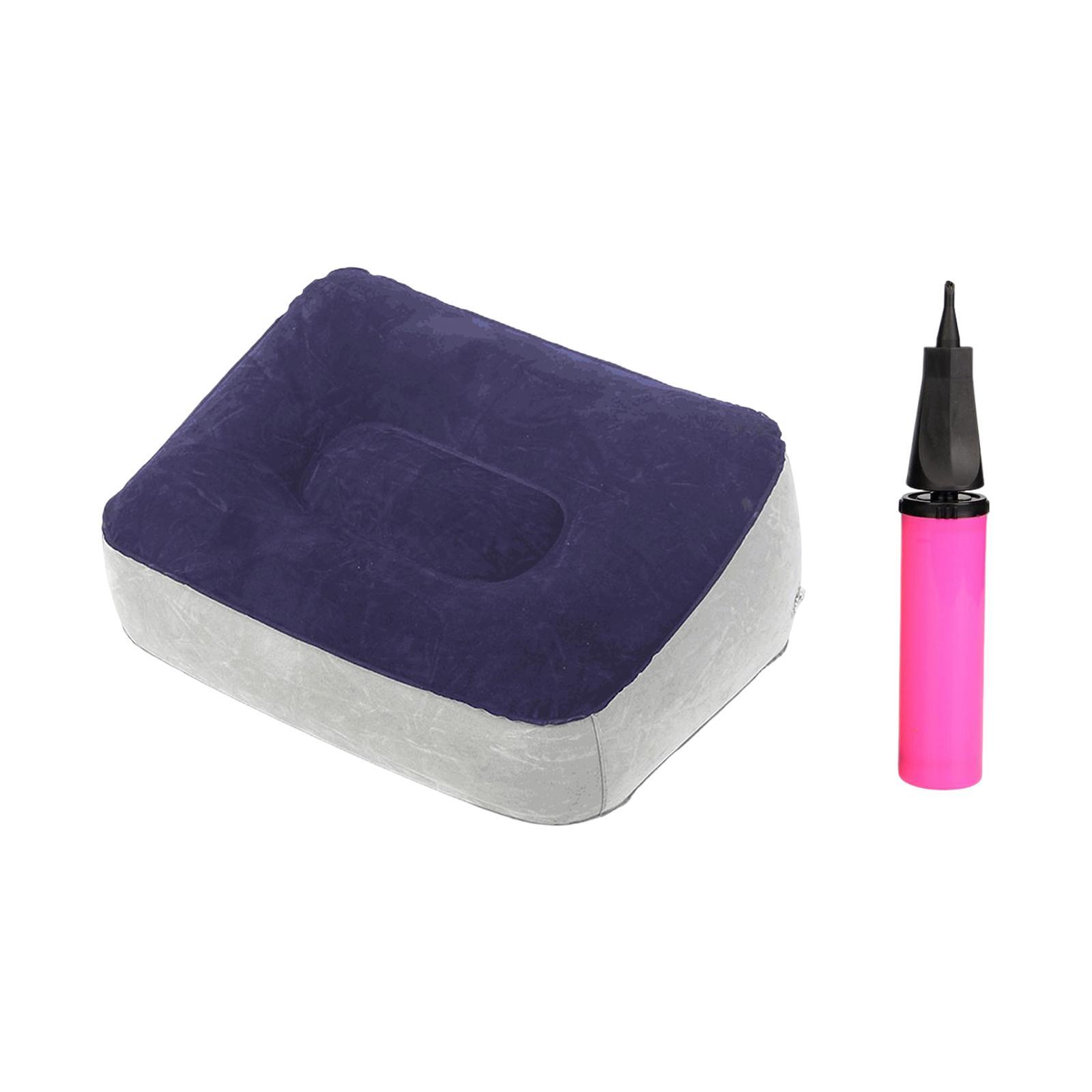 Inflatable Foot Rest with Inflator Leg Feet Relaxing Tool for Travelling Flights