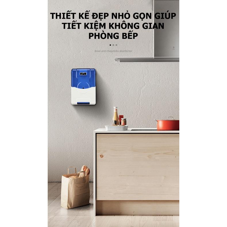 Hộp đựng đũa muỗng treo tường sấy khô hút ẩm và khử trùng bằng tia cực tím tiện dụng cho nhà bếp - VL18