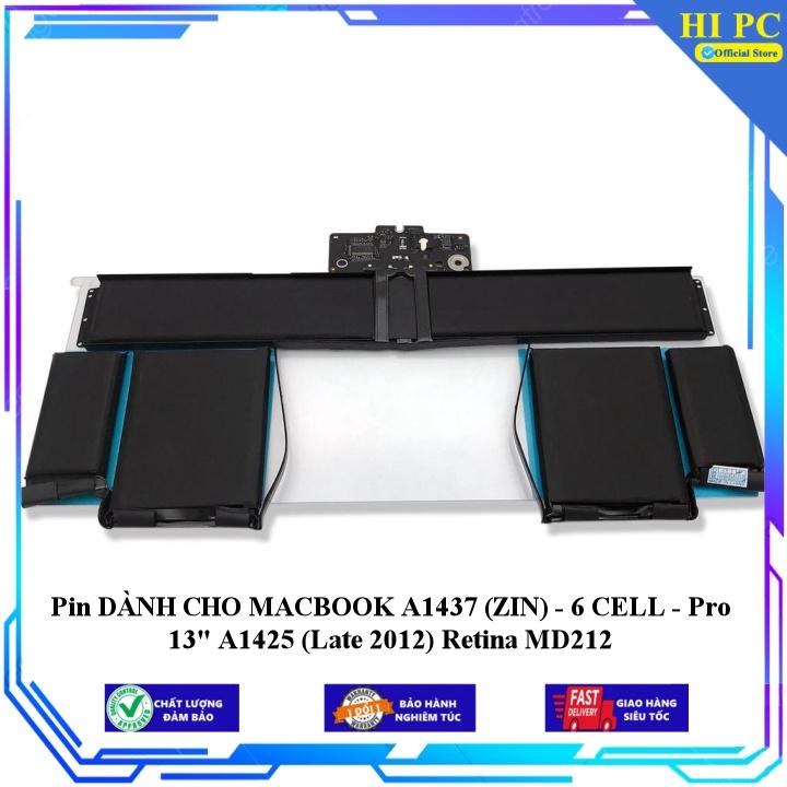 Pin DÀNH CHO MACBOOK A1437 Pro 13" A1425 (Late 2012) Retina MD212 - Hàng Nhập Khẩu