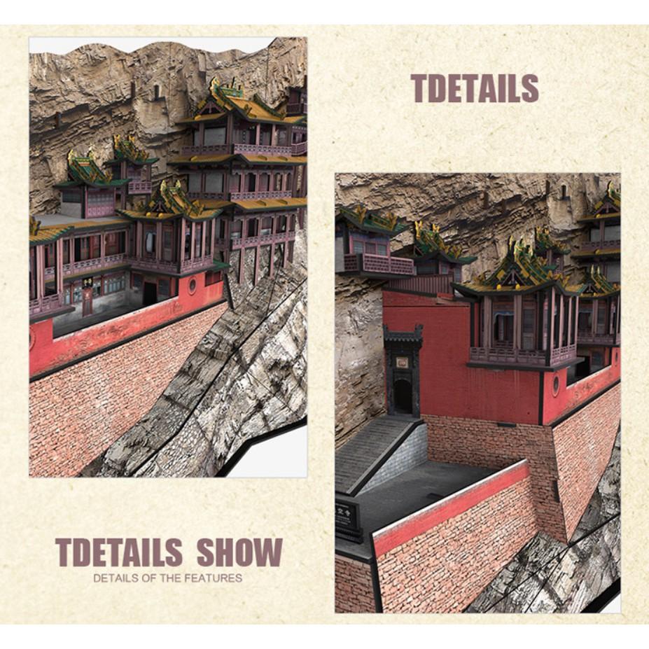 Mô Hình Xếp hình giấy 3D - Tu viện treo - The Hanging Temple - MC204h