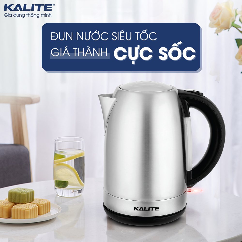 Ấm đun nước siêu tốc Kalite KL 301, dung tích 1.7L, công suất 1850W, 3 chế độ tự ngắt điện an toàn, hàng chính hãng