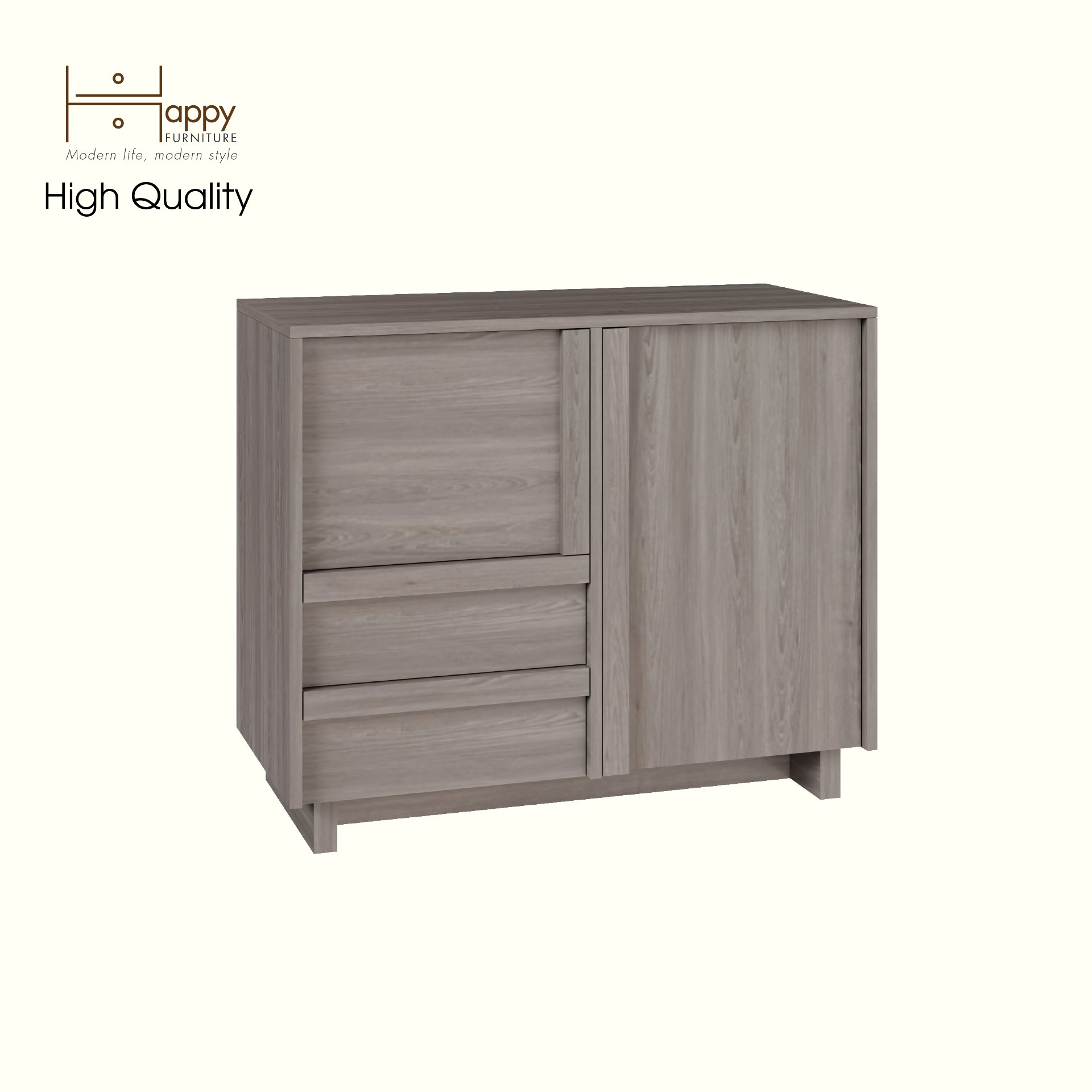 [Happy Home Furniture] MAVIS, Tủ đựng đồ 2 ngăn kéo - 2 cánh mở, 90cm x 42cm x 75cm ( DxRxC), TCM_158