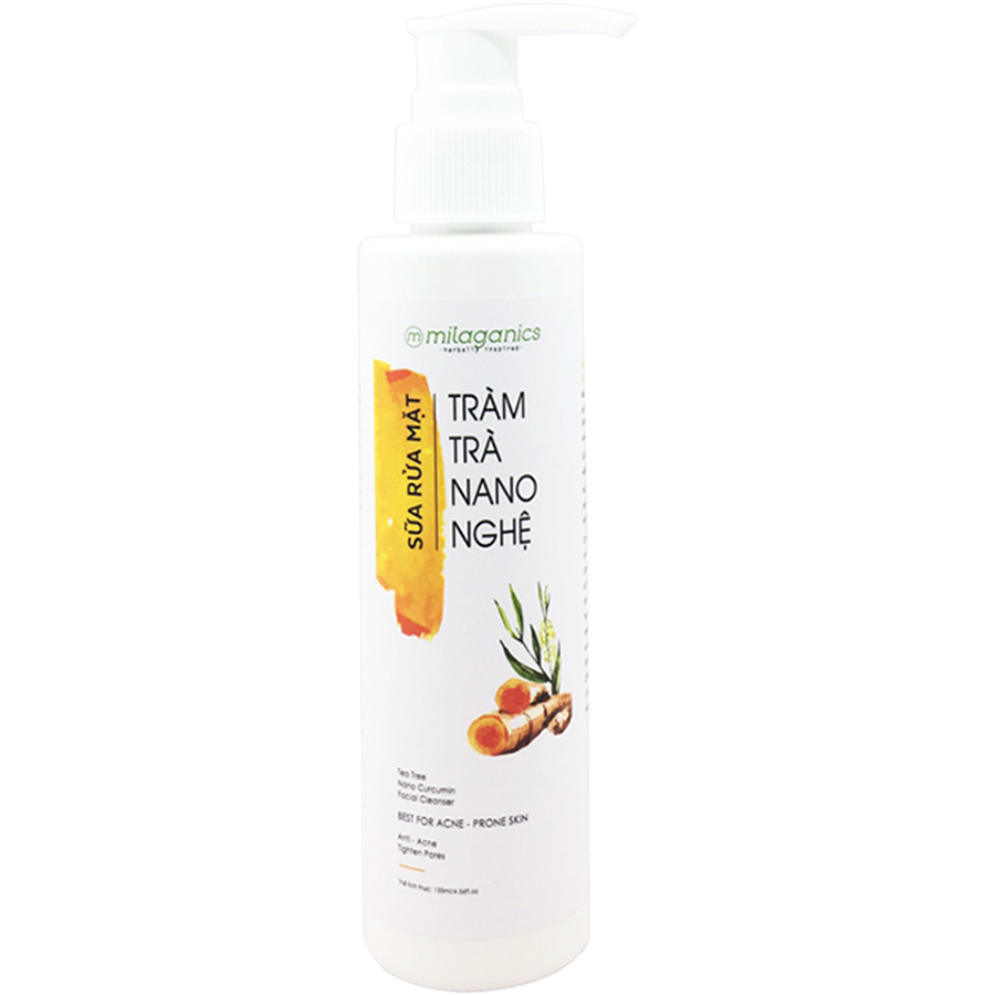 Combo Face Sáng Mịn Sạch Mụn Milaganics: Tẩy Tế Bào Chết Cà phê Milaganics 280g + Sửa Rửa Mặt Tràm Trà Nano Nghệ Milaganics 135ml