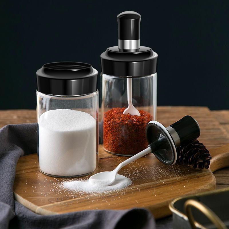 Lọ thủy tinh đựng gia vị kèm muỗng