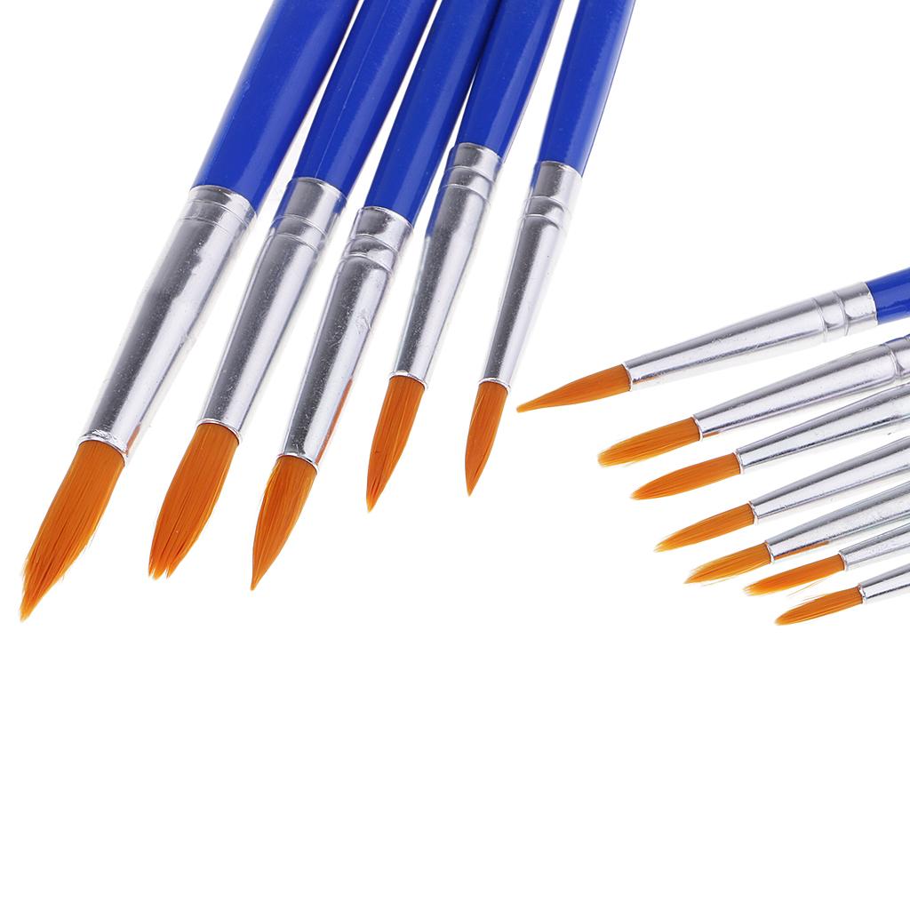 12 Chiếc Lông Nylon Vẽ Tranh Màu Nước Bàn Chải Nghệ Sĩ Tròn Nhọn Đầu Bàn Chải