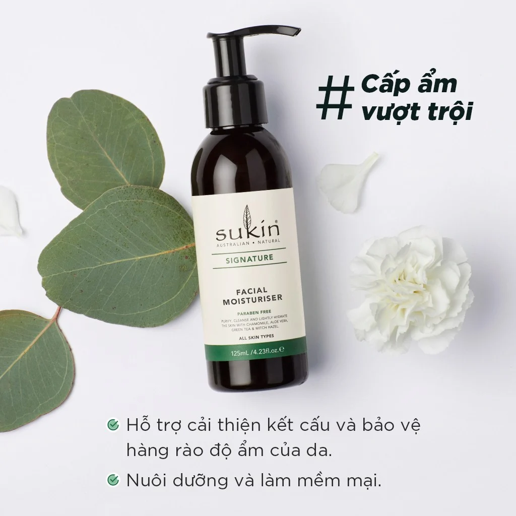 Kem dưỡng ẩm dành cho da mặt Sukin Facial Moisturiser 125ml