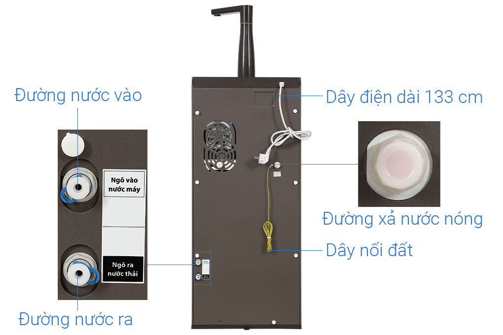 Máy lọc nước nóng lạnh RO Toshiba TWP-W1905SV - Đèn cảnh báo thay lõi lọc - Điều khiển máy bằng điện thoại - Hàng chính hãng