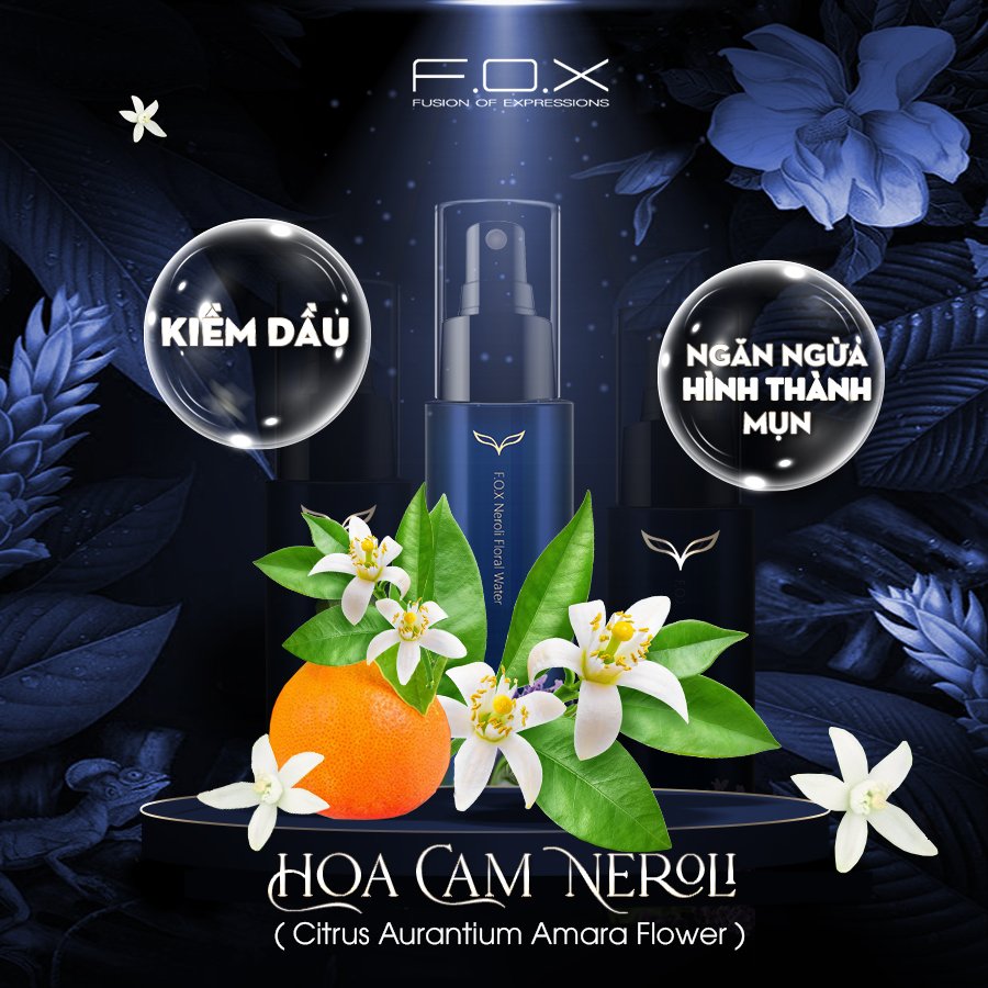 Xịt Khoáng Dưỡng Ẩm Da Và Làm Sáng Da Hương Hoa Cam Neroli Floral Water FOX Cosmetics 100ml