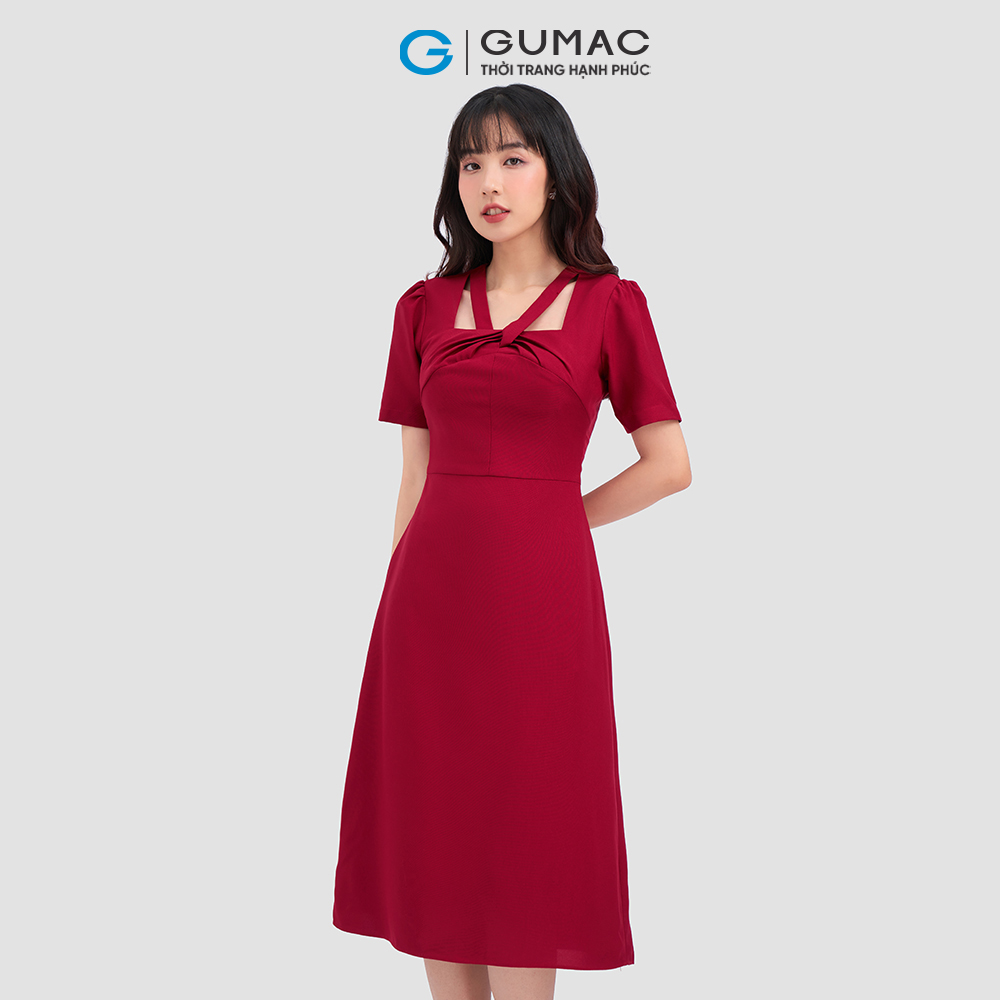 Đầm xoắn cổ DC12003 thời trang GUMAC