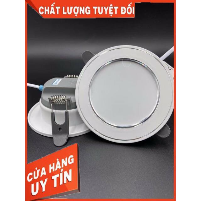 Combo 10 Đèn Âm Trần 7W 3 Màu Viền Vàng/Bạc Mẫu Mới