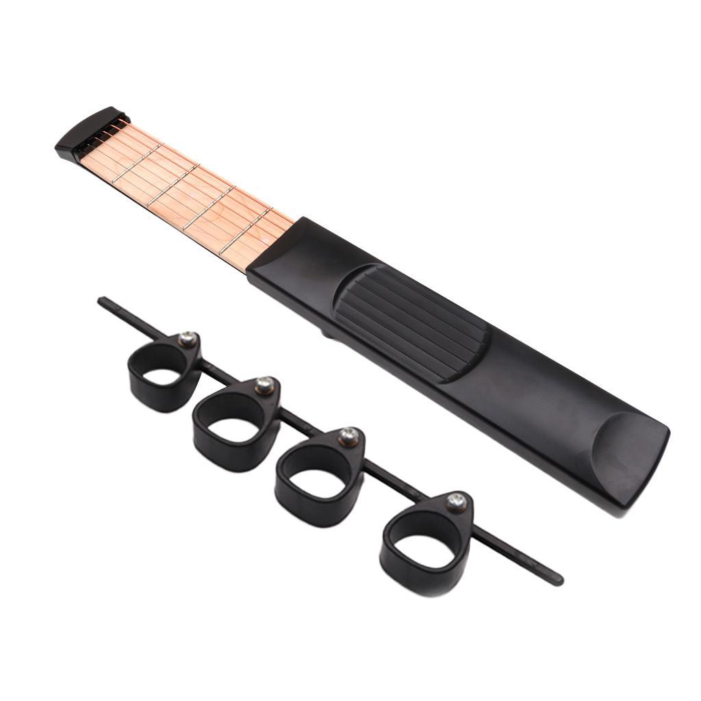 Wood 6 Frets Mini Pocket Guitar with Finger Trainer, for Kids Adults