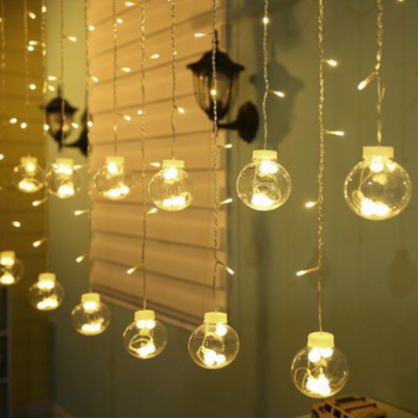 Đèn led trang trí dạng lưới bóng tròn 12 dây