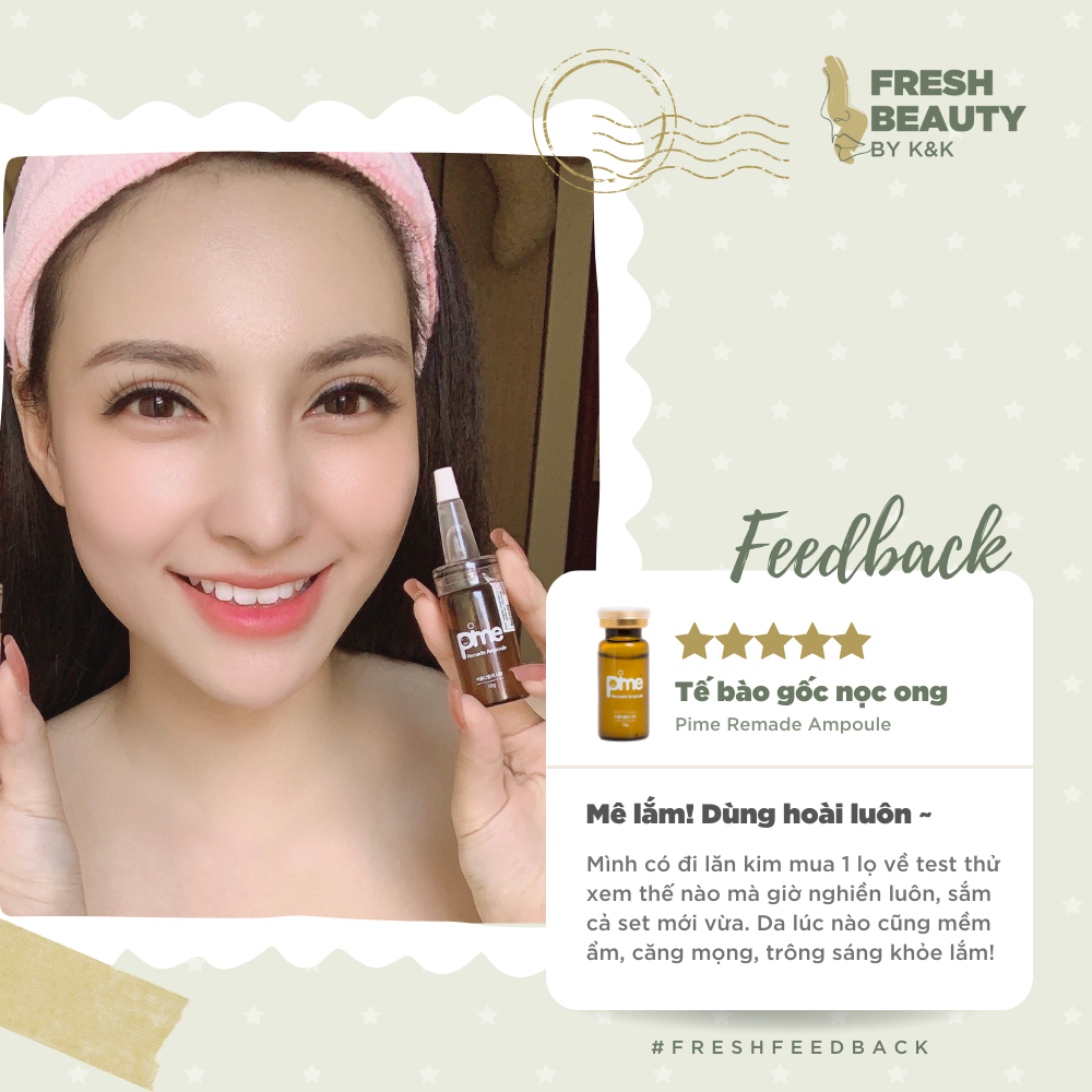 Tế bào gốc nọc ong Pime Remade Ampoule dạng tinh chất mờ sẹo rỗ thâm nám, phục hồi da treatment 10ml