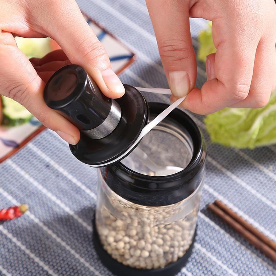 Hũ Đựng Gia Vị Thủy Tinh Kèm Thìa Thông Minh