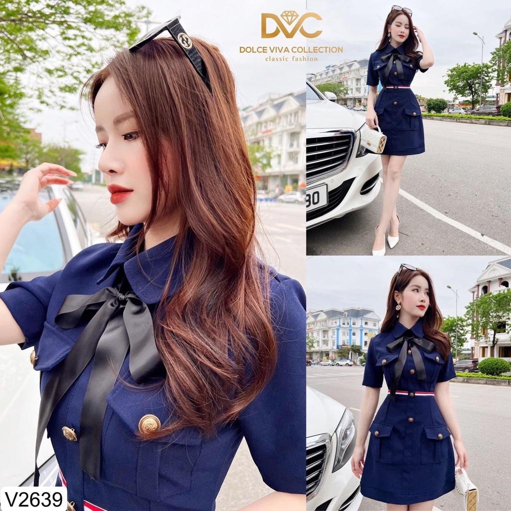 Đầm nữ dự tiệc cột nơ đính nút sang trọng nổi bật siêu xinh - tiểu thư hàn quốc dành cho các quý chị em